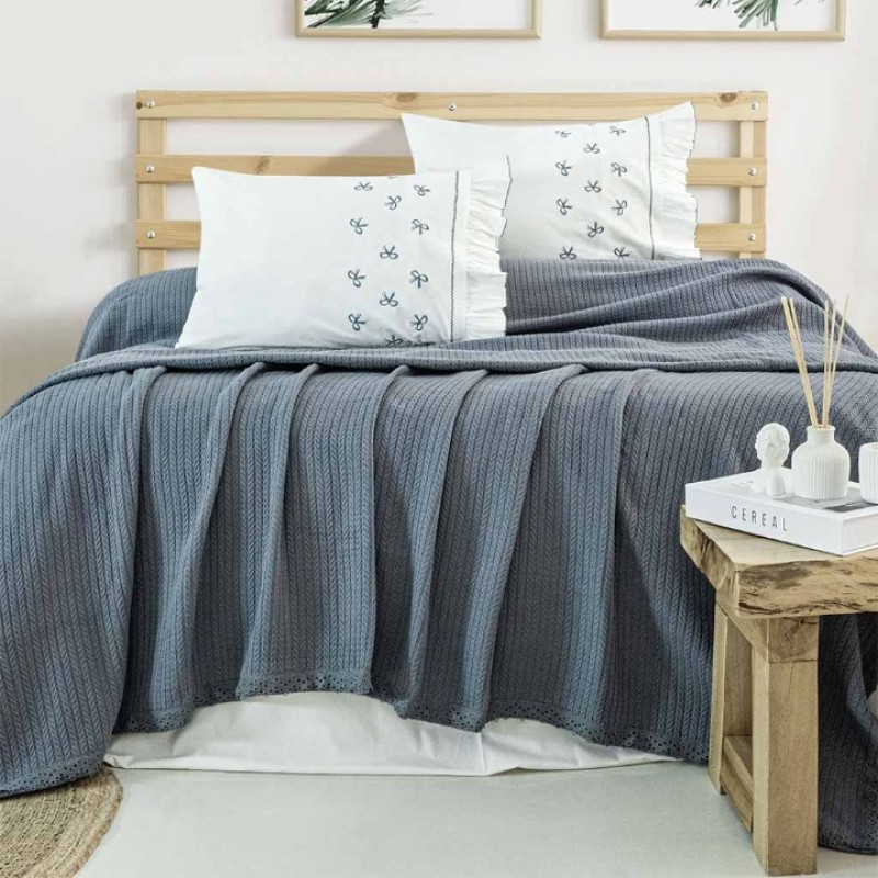 Elden Taksitle ZEBRA CASA NANCY ÇİFT KİŞİLİK NAKIŞLI PİKE TAKIMI