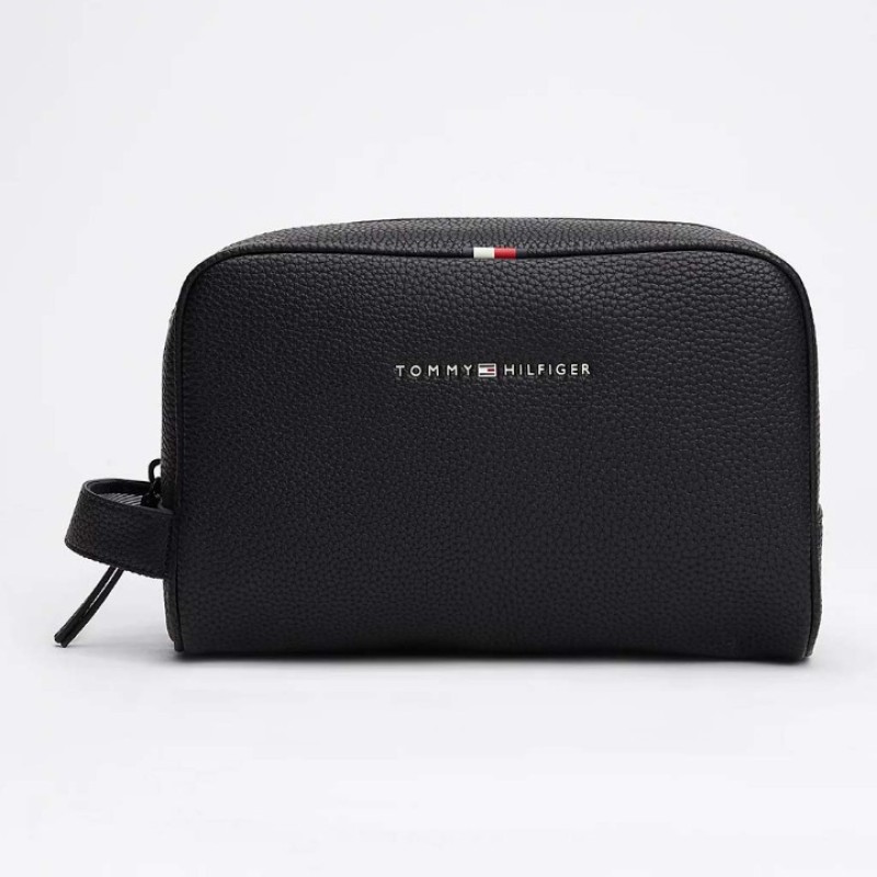 TOMMY HILFIGER ERKEK ÇANTA SS25 AM0AM09508BDS ESSENTIAL PU WASHBAG 