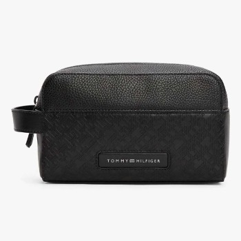 TOMMY HILFIGER SİYAH ERKEK ÇANTA SS25 TH MONOGRAM WASHBAG AM0AM13255BDS