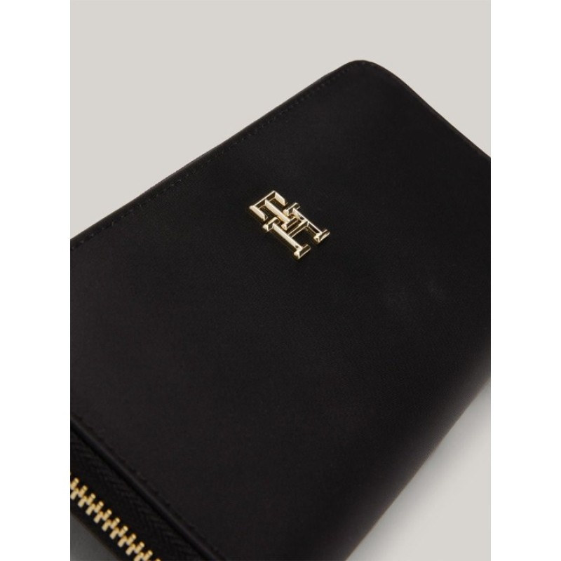 Elden Taksitle TOMMY HILFIGER SİYAH KADIN CÜZDAN SS25 POPPY TH LARGE ZA AW0AW15642BDS