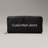 Elden Taksitle CALVIN CLEIN SİYAH KADIN CÜZDAN SS25 SCULPTED ZIP AROUND MONO K60K60763401R