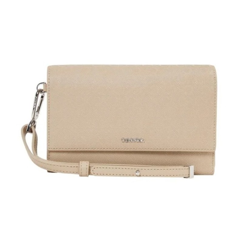 CALVIN CLEIN BEJ KADIN CÜZDAN SS25 CK MUST XL TRIFOLD WRISTEL K60K612940W75