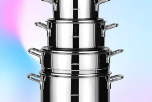 AMBOSS DIAMOND 8 PARÇA ÇELİK TENCERE SETİ