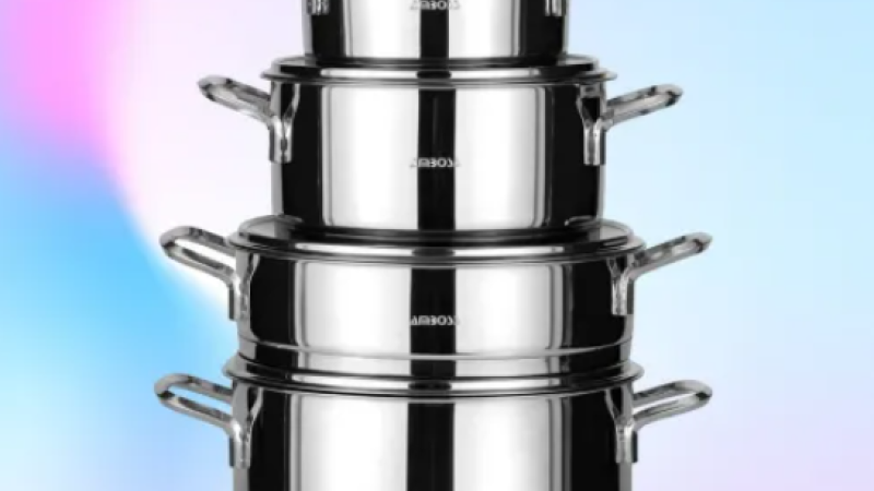 AMBOSS DIAMOND 8 PARÇA ÇELİK TENCERE SETİ