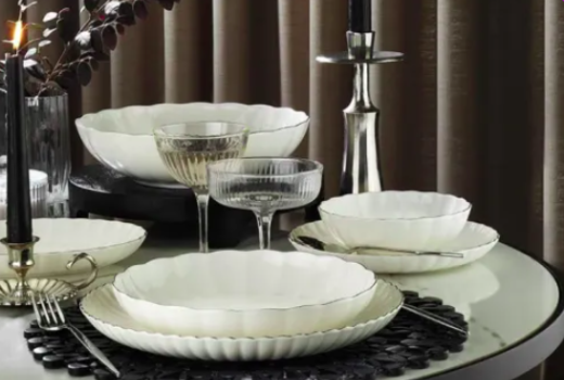 KÜTAHYA BONE LUZ FORM 52 PARÇA YEMEK TAKIMI BNLZF52YT220