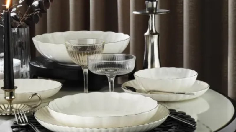 KÜTAHYA BONE LUZ FORM 52 PARÇA YEMEK TAKIMI