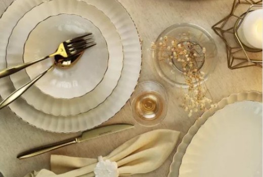 KÜTAHYA BONE LUZ FORM 52 PARÇA YEMEK TAKIMI BNLZF52YT20