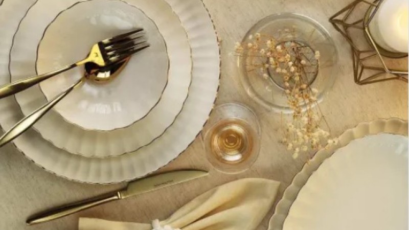 KÜTAHYA BONE LUZ FORM 52 PARÇA YEMEK TAKIMI BNLZF52YT20