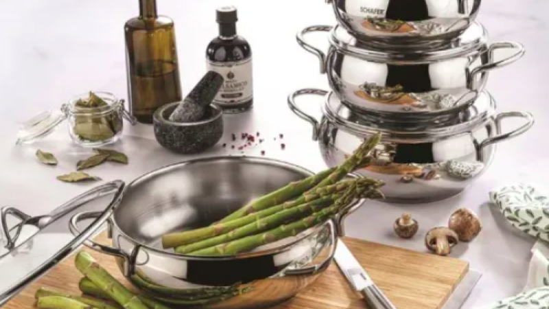 SCHAFER COOKHAUS 8 PARÇA ÇELİK TENCERE SETİ