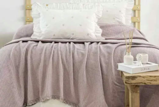 ZEBRA CASA ROSY ÇİFT KİŞİLİK NAKIŞLI PİKE TAKIMI